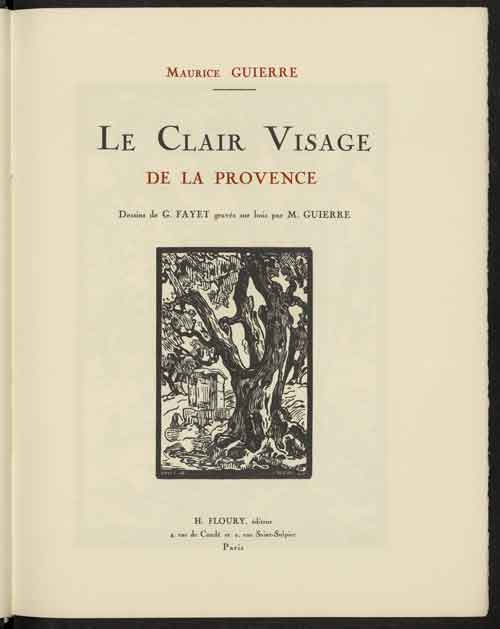Gustave Fayet - Oeuvres - Illustrations de livres - Le Clair visage de la Provence, livre illustré