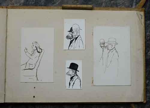 Gustave Fayet - Oeuvres - Dessins - Caricatures de personnages de profil